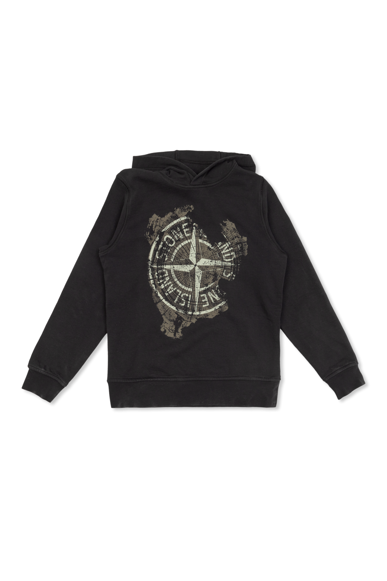 Stone island black pullover hoodie on sale